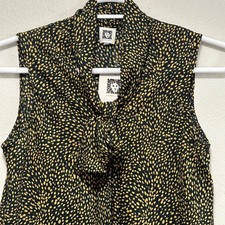 Anne Klein Black Sleeveless Zip-Front Blouse with Gold Hardware — listing 3