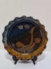 Handmade Studio Pottery Cobalt Blue Baking Dish with Handles, Signed, listing 2