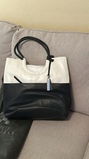 Vince Camuto Pebbled Leather Tote Bag in Blue with Gold Hardware — listing 6