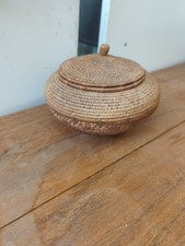 Coiled Native American Style Basket with Diagonal Band Design, Unknown Origin — listing 2