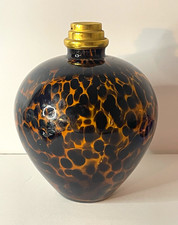Tortoiseshell Art Glass Vase with Ruffled Pinched Rim — listing 6