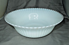 MacBeth-Evans Monax White Opalescent Milk Glass Serving Bowl with Scalloped Rim — listing 5