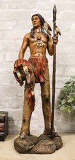 Native American Chief Resin Figurine with Wolves — listing 4