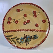 Hand-Painted Porcelain Cherry-Motif Pitcher with Gilt Scalloped Rim — listing 3