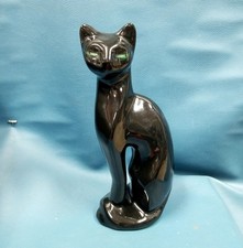 Ceramic Reclining Tabby Cat Figurine with Hand-Painted Violets — listing 4