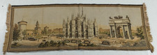 Vintage Italian Woven Tapestry Wall Hanging - Milano Duomo & Arco della Pace Scene