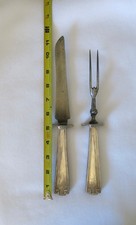 Antique 3-Piece Sterling Silver Handle Carving Set with Fork, Knife & Sharpening Steel — listing 4