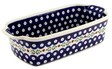 Polish Pottery Rectangular Loaf / Baking Dish in Peacock Pattern — listing 2