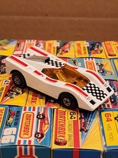 Matchbox Superfast No. 7 Hairy Hustler Diecast Race Car, White with #5 Checkered Livery — listing 4
