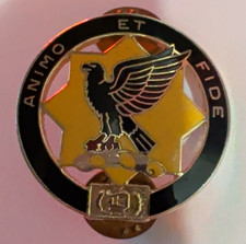 Vintage Enamel Lapel Badge with Bird/Dove Motif and 'Animo Et Fide' Latin Motto — listing 3