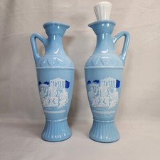 Jim Beam Grecian Ewer Decanter - Blue Milk Glass with Greek Philosophers (Socrates, Plato, Aristotle) — listing 5