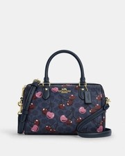 Coach Rowan Satchel Signature Canvas Crossbody Bag in Black/Denim Blue — listing 6