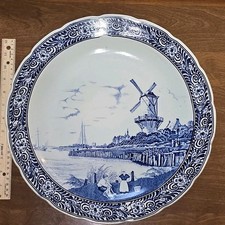 Royal Sphinx Maastricht Delft Blue Transferware Flared Trumpet Vase — listing 2