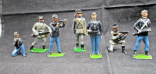 7 ct. Confederate Lead Toy Soldiers with Lead Toy Cannon, ~1.5" Marching Infantry Band Set