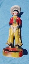 Vintage Lone Ranger on Rearing Silver Chalkware Figurine