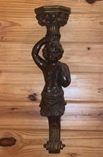 Vintage Italian Giltwood Winged Cherub Putto Two-Arm Wall Sconce — listing 3