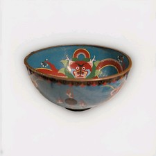 Chinese Cloisonné Enamel Hexagonal Dragon Teapot with Brass Body — listing 5