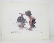 Steve Hanks Framed Watercolor Print of Woman in White Slip Dress — listing 6