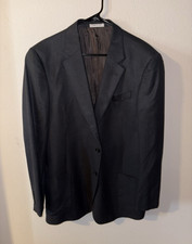 Armani Collezioni Men's Navy Textured Knit Soft-Shoulder Blazer with Patch Pockets — listing 5