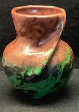 Weller Pottery Greora Vase 9 inch, Red Green Textured Volcanic Glaze — listing 5