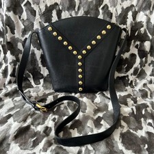 YSL quilted Vintage Yves Saint Laurent Diagonal Quilted Suede Crossbody Shoulder Bag