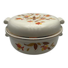 Hall China Autumn Leaf Covered Casserole Dish with Salt & Pepper Shakers — listing 4