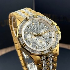 Bulova Octava Men's Gold-Tone Pavé Crystal Chronograph Watch — listing 4