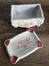 Vintage Hand-Painted Japanese Porcelain Floral Dinnerware (Red Scroll Border with Floral Urn Motif) — listing 4
