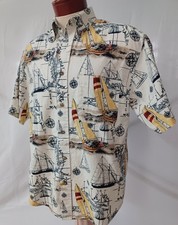 Puritan Men's Short Sleeve Nautical Print Button-Down Shirt — listing 2
