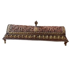 Antique Reticulated Brass Censer / Incense Burner with Pierced Floral and Bird Openwork — listing 6