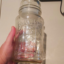 Planters Mr. Peanut 75th Anniversary Embossed Glass Jar with Lid — listing 6