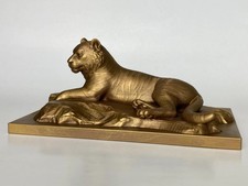 Cast Bronze Prowling Tiger Sculpture with Verdigris Patina — listing 2
