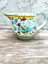 Mid-Century Italian Art Pottery Pitcher Vase with Sgraffito Townscape — listing 3