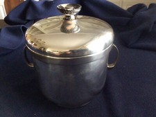 Sheffield Silver Co. Silverplate Ice Bucket with Black Wood Finial Lid — listing 2