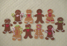 Felt Gingerbread House Christmas Ornament with Gingham Door and Red Gem Accents — listing 3