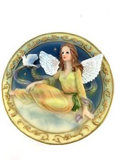 Oval 3D Relief Angel with Dove Decorative Wall Plaque — listing 3