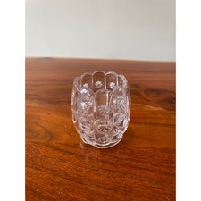 Pressed Glass Toothpick Holder with Hobstar and Fan Pattern, Sawtooth Rim — listing 2