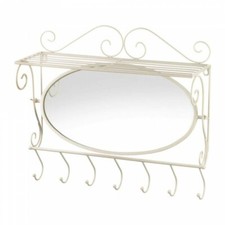 Art Deco Style Mirrored Wall Shelf with Chrome Ball Accents