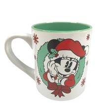Silver Buffalo Disney Mickey and Minnie Kiss & Heart Hands 14oz Glitter Handle Glass Mug — listing 3