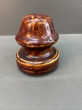 Vintage Brown Glazed Porcelain Power Line Insulator (~12 inch Circumference) — listing 4