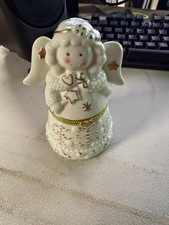 Porcelain Hinged Trinket Box with Praying Angel Figural Lid — listing 3