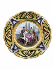 Prov Saxe E.S. Germany Hand-Painted Porcelain Ring Holder Tray with Roses — listing 2