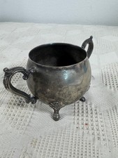 Leonard Silver Plate Footed Sugar Bowl with Scroll Handle — listing 2