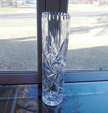 Violetta Polish crystal Hand-Cut 24% Lead Crystal Pinwheel Vase, Made in Poland, 8.25" Tall — listing 6
