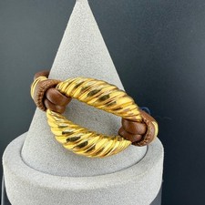 Milor Italy Bronze and Leather Multi-Strand Bracelet with Magnetic Clasp, 7 1/4" — listing 4