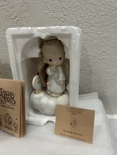 Precious Moments Bisque Porcelain Girl Figurine with Bonnet — listing 5