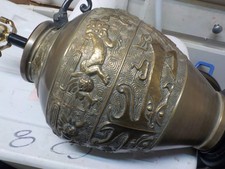 Chinoiserie Terracotta and Metal Table Lamp with Foo Dog/Kylin Motif — listing 5