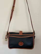 Vintage Dooney & Bourke All-Weather Leather Bone/British Tan Zip-Top Satchel Handbag — listing 3