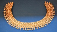 Vintage Faux Pearl Beaded Detachable Collar with Gold Metallic Lace Trim — listing 2