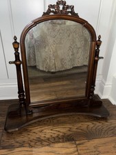 Antique Mahogany Dresser with Mirror, Ball-and-Claw Feet, Serpentine Top Drawers — listing 4